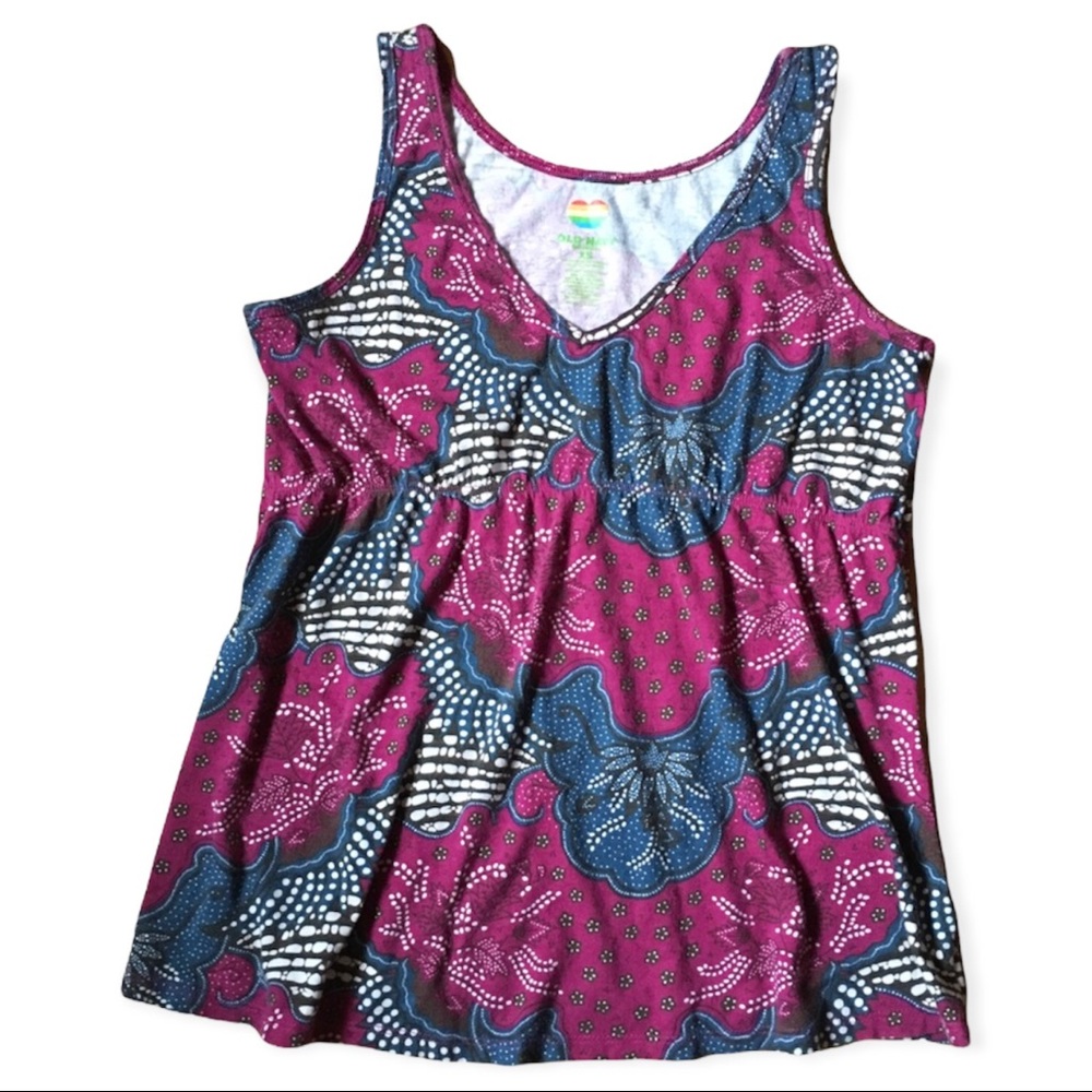 3/$20 OLD NAVY Maternity Boho Print Empire Waist Tank Top XS